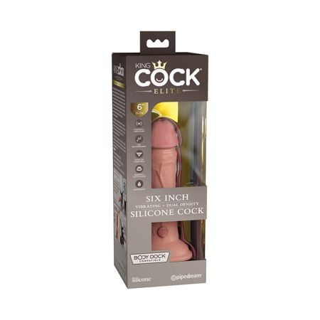 King Cock Elite Dual Density Vibrating Silicone Cock