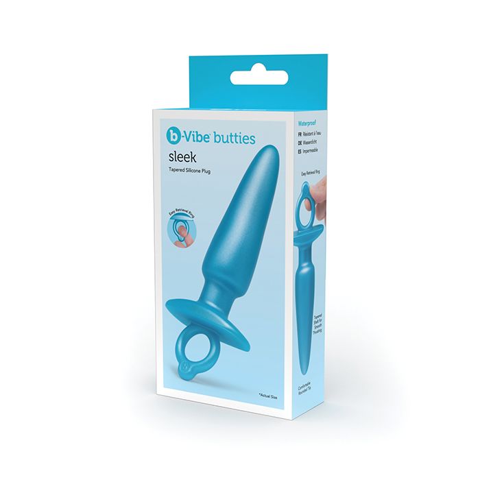 b-Vibe Butties Sleek Tapered Plug - Blue